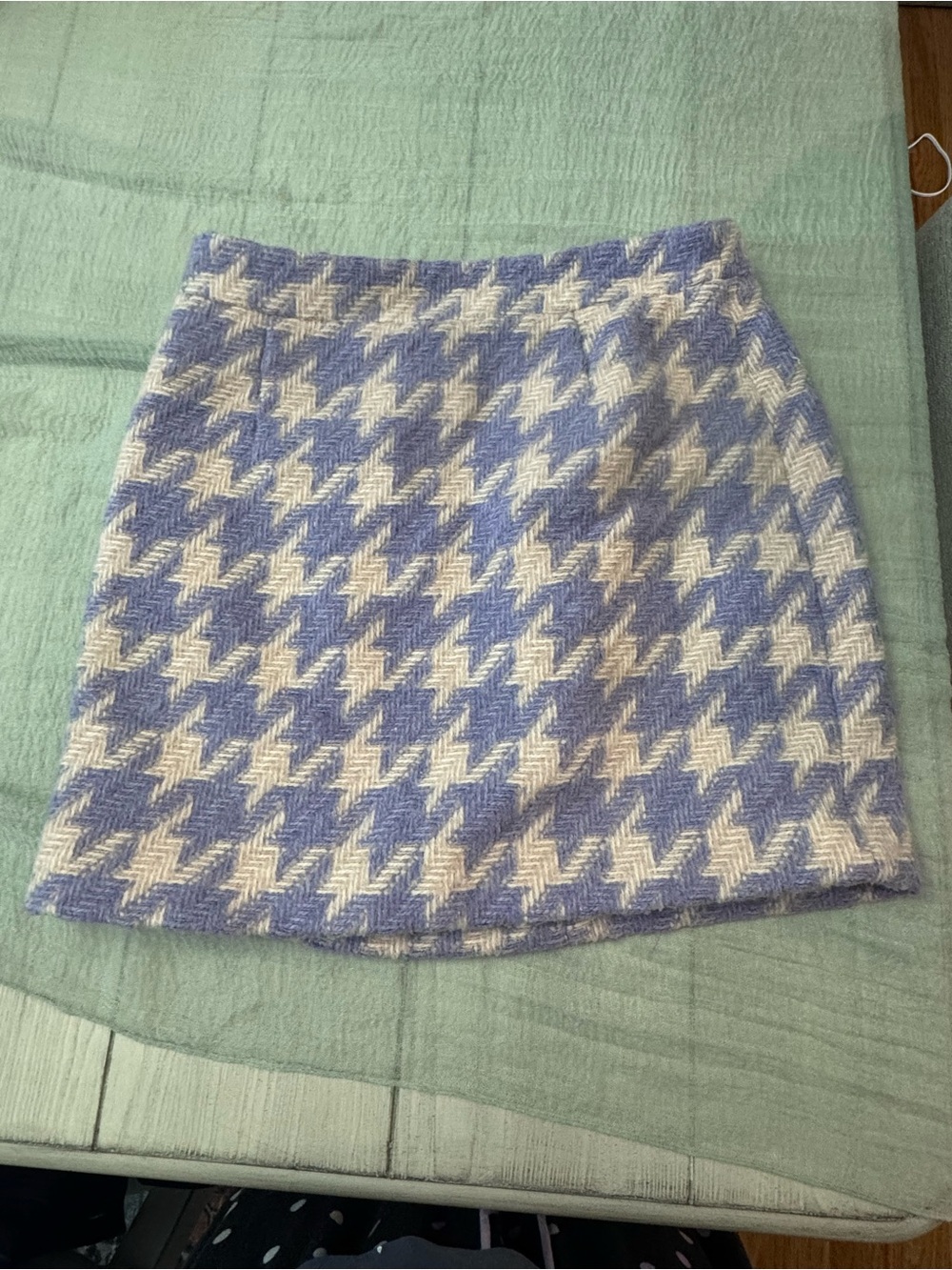 Forever 21 Lavender and White Houndstooth Mini Skirt